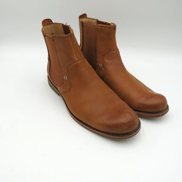 UGG Chelsea Boots Mens Size 9.5 Chestnut Leather Ankle Pull On Gore 1003752 - Picture 2 of 13